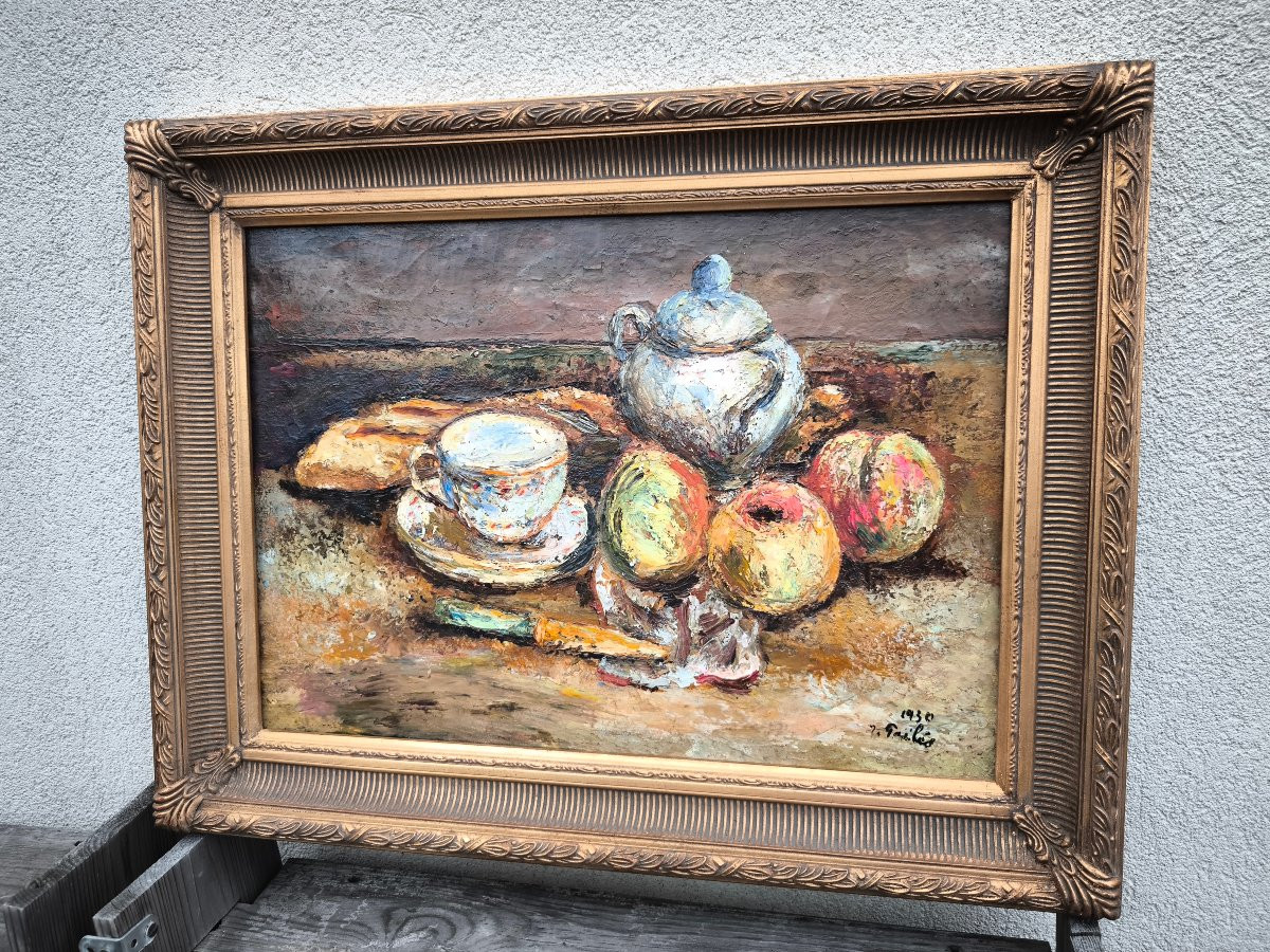 Isaac Païlés (1895 Kiev - 1978 Paris) Ukraine Still Life 1930 33x46 Cm Sbd-photo-2