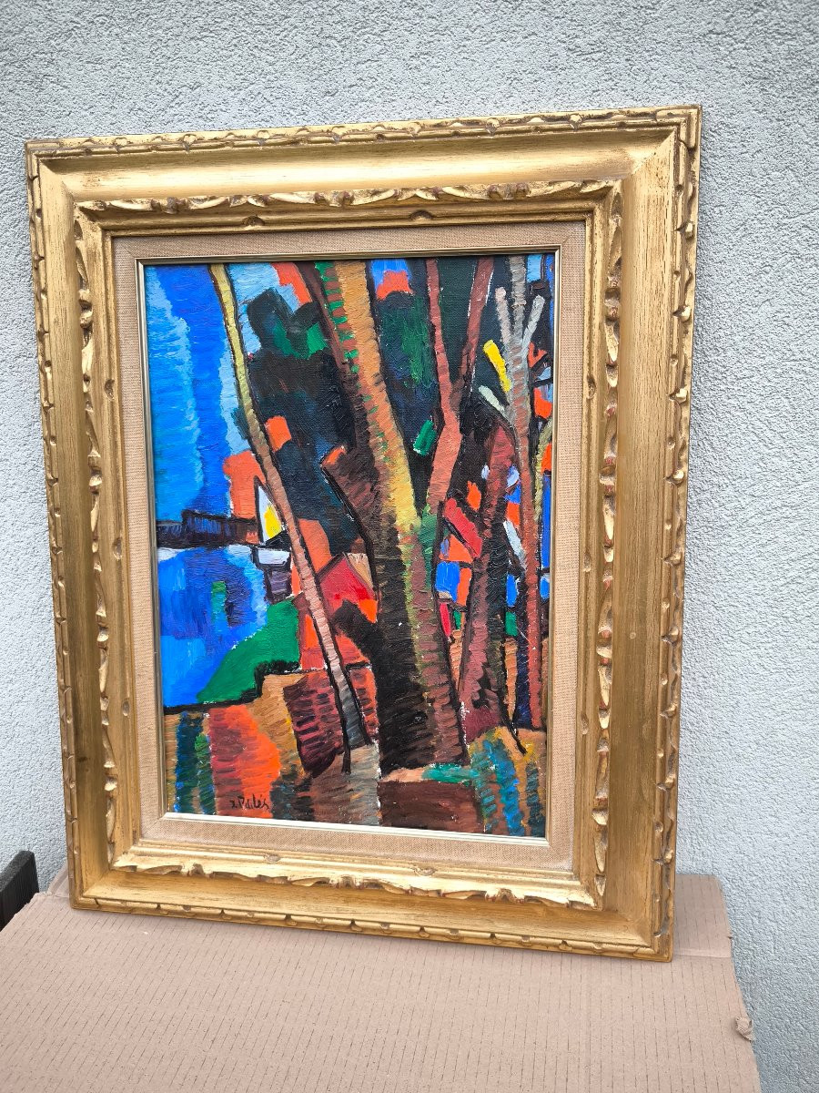 Isaac Païlés (1895 Kiev - 1978 Paris) Ukraine Les  arbres  46x33 cm sbdg-photo-2