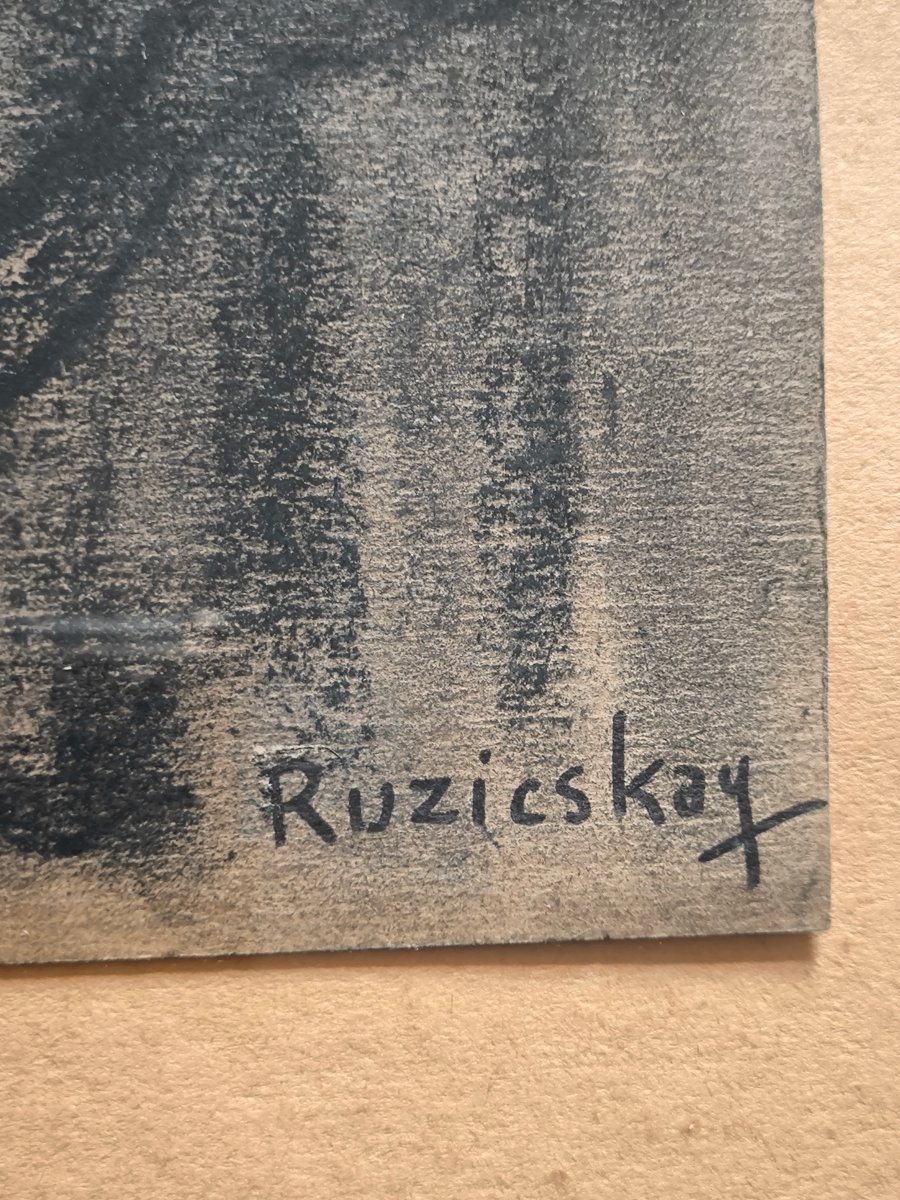 György Ruzicskay, Hungarian Painter (1896–1993), 72x37 Cm, A Pair Of Charcoal Drawings -photo-2