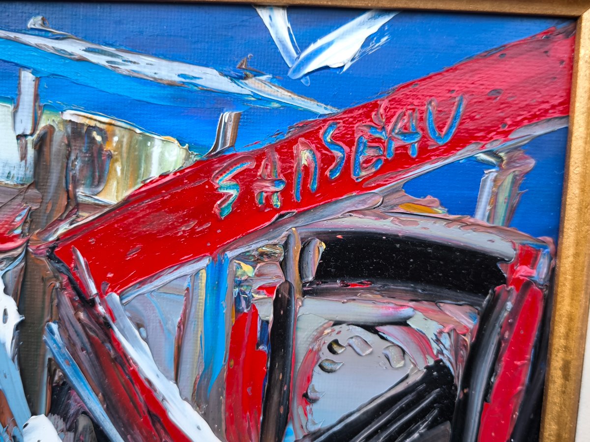 Christian Sanseau "Le Chalut" hst 46x55 cm-photo-4