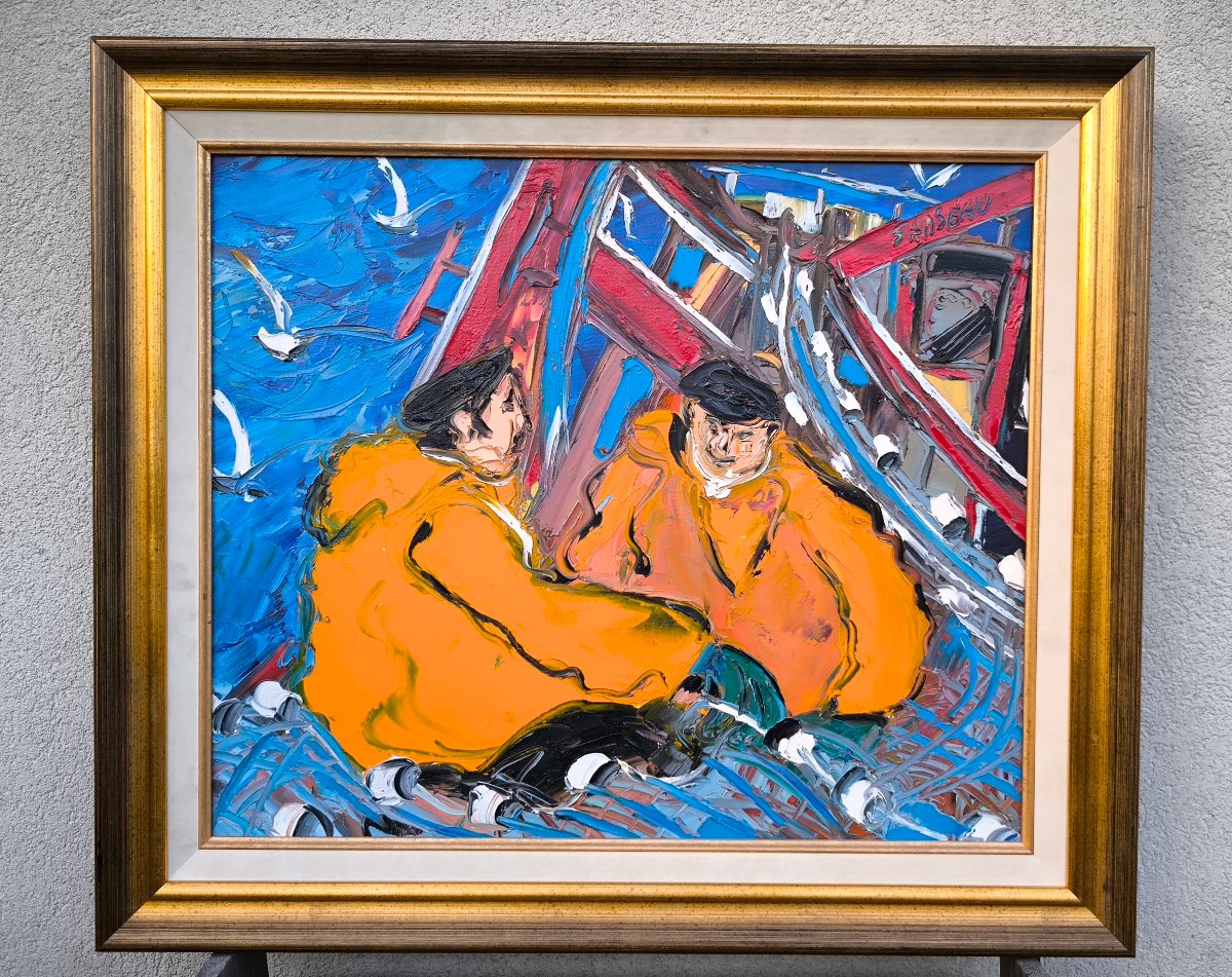 Christian Sanseau "Le Chalut" hst 46x55 cm