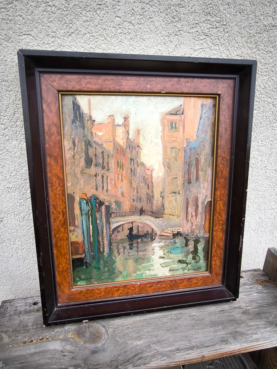 Alexis Louis DE BROCA "Venise" hsc 30x23.5cm-photo-3
