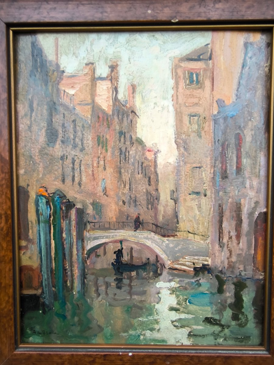 Alexis Louis DE BROCA "Venise" hsc 30x23.5cm-photo-4