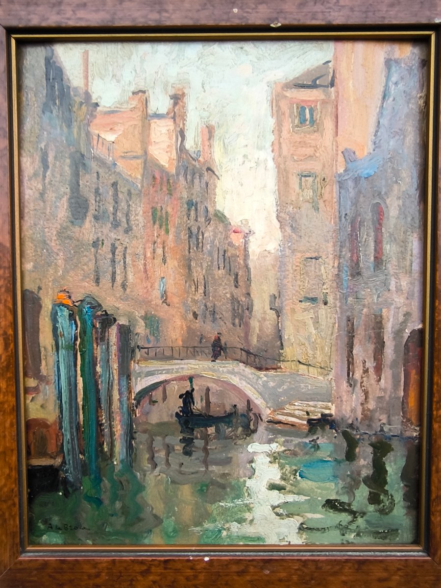 Alexis Louis DE BROCA "Venise" hsc 30x23.5cm-photo-4
