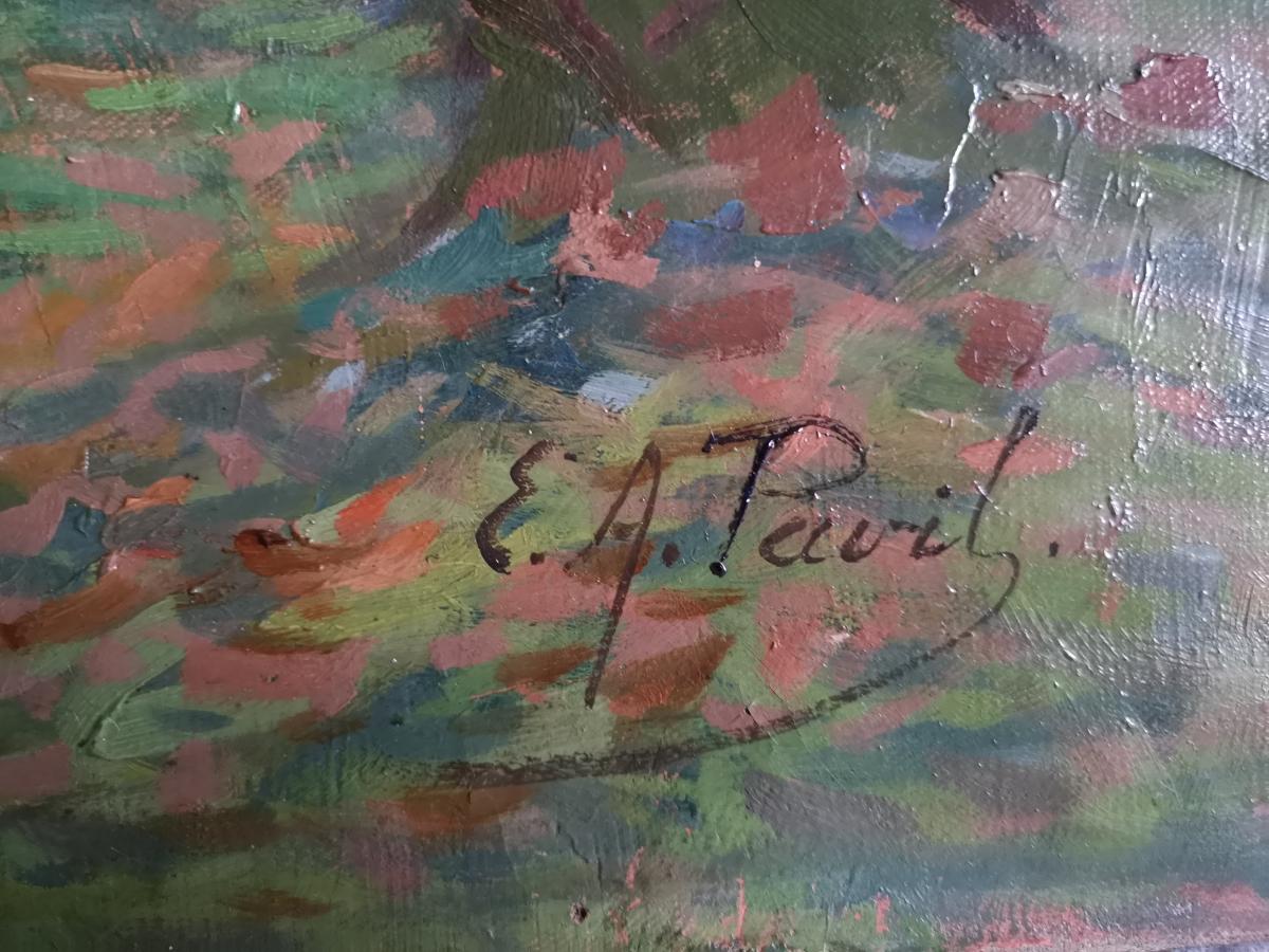 Pavil Elie (1873-1944) russe  'le Parc" Huile Sur Toile 65x54cm -photo-3