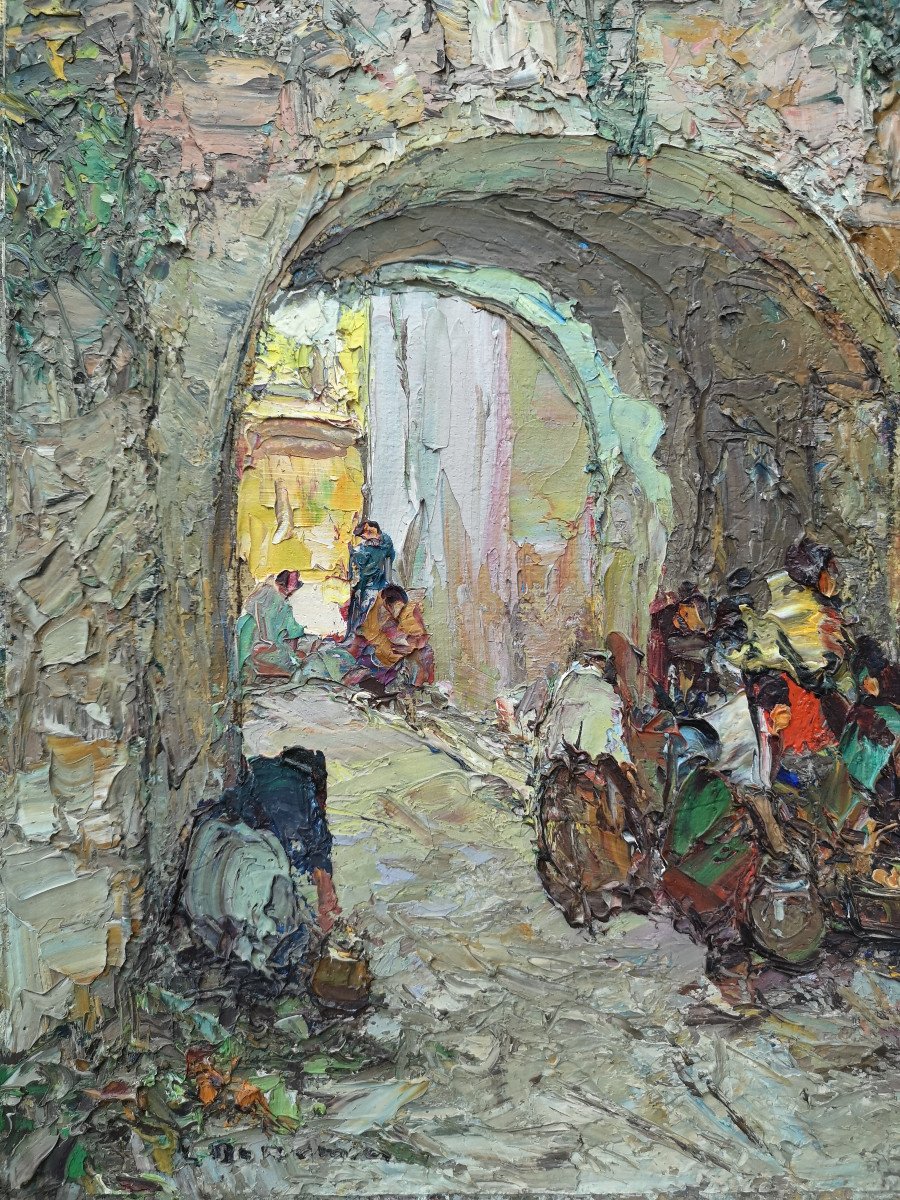 Bonamici Louis (1878-1966) Oil On Canvas Signed Lower Left 60x50 Cm.-photo-3