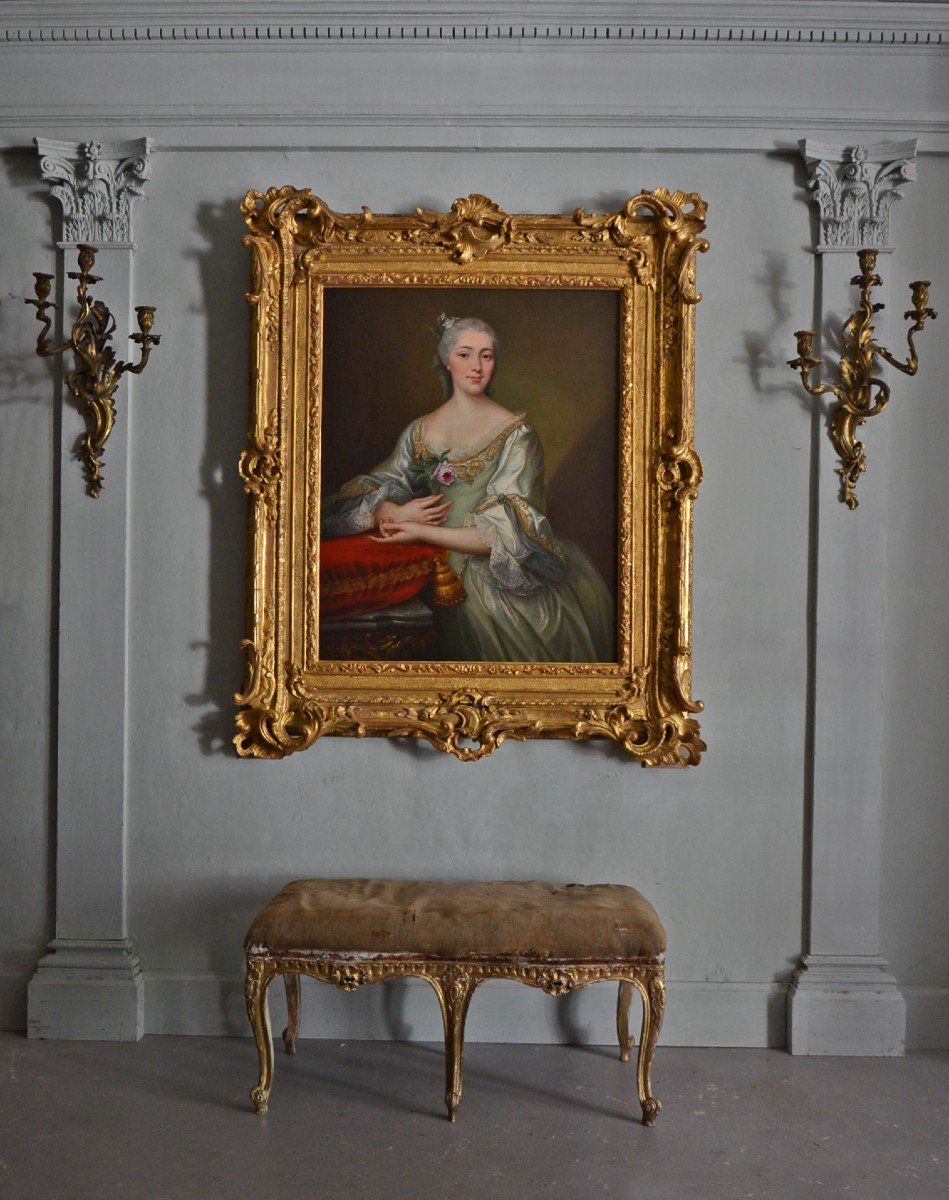 Large Louis XV Period Portrait-photo-2