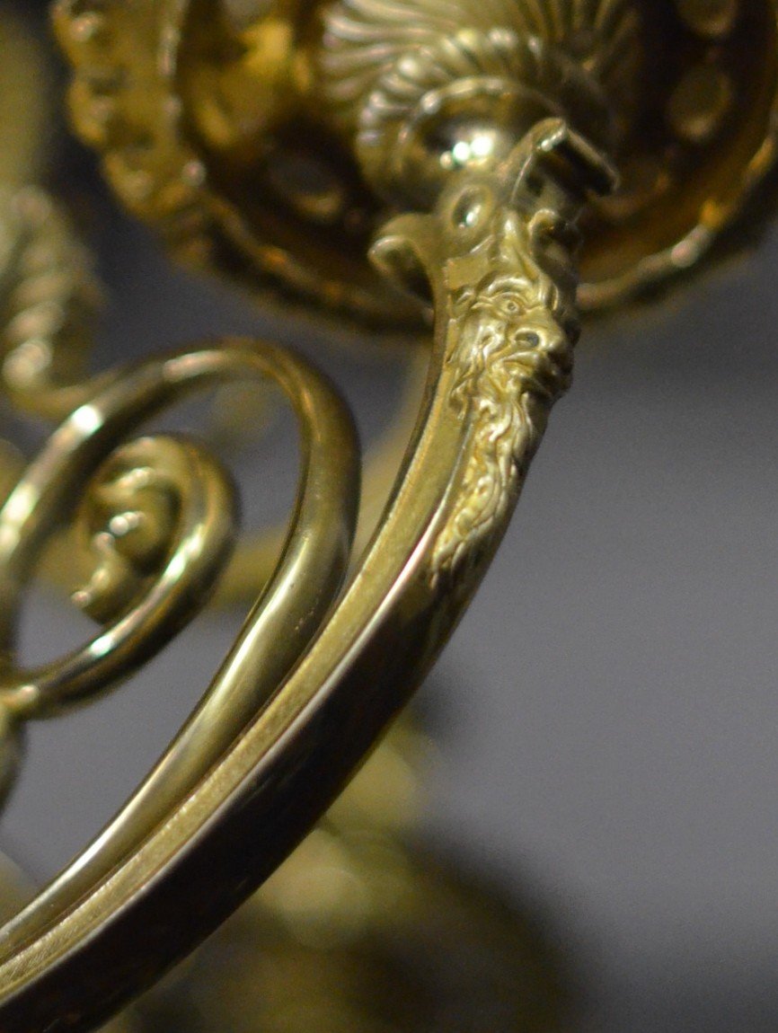 Louis XIV Chandelier In Gilt Bronze-photo-2