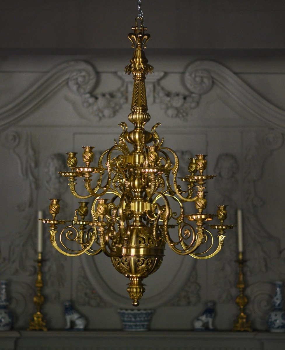 Lustre Louis XIV En Bronze Doré 