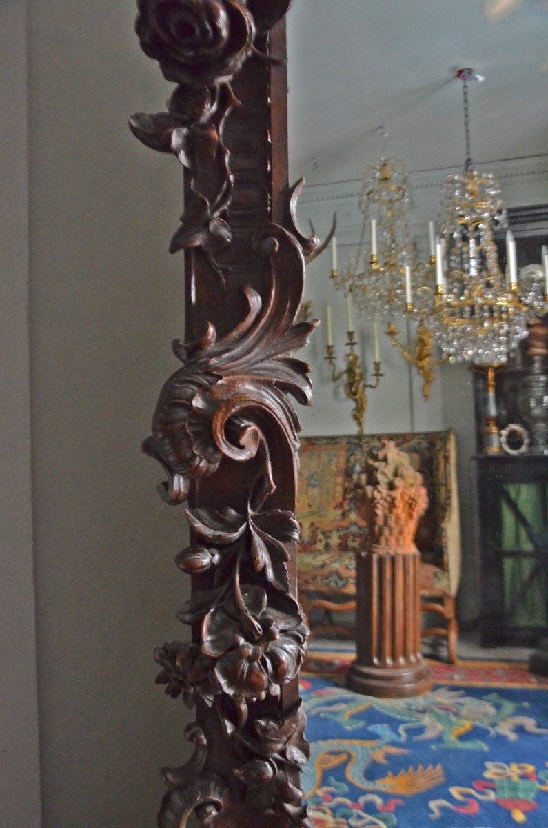 Très Grand Miroir Richement Sculpté -photo-3