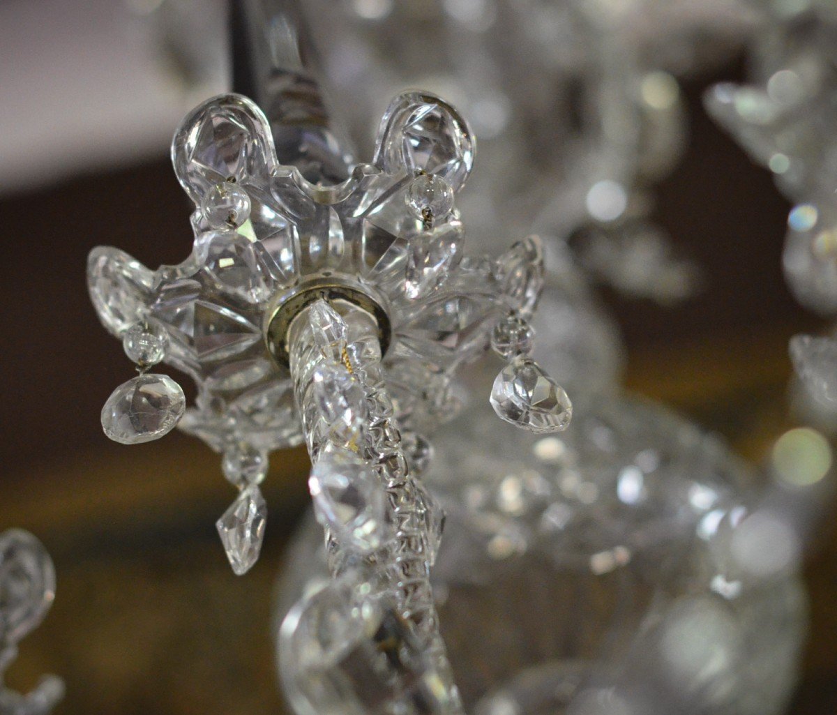 Large Cut Crystal Chandelier -photo-4