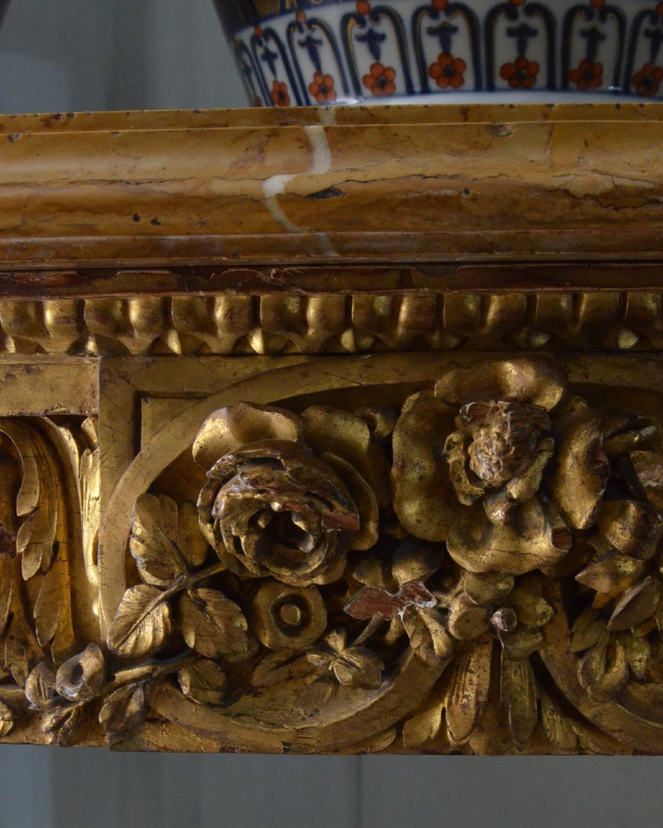 Console Louis XVI En Bois Doré -photo-5