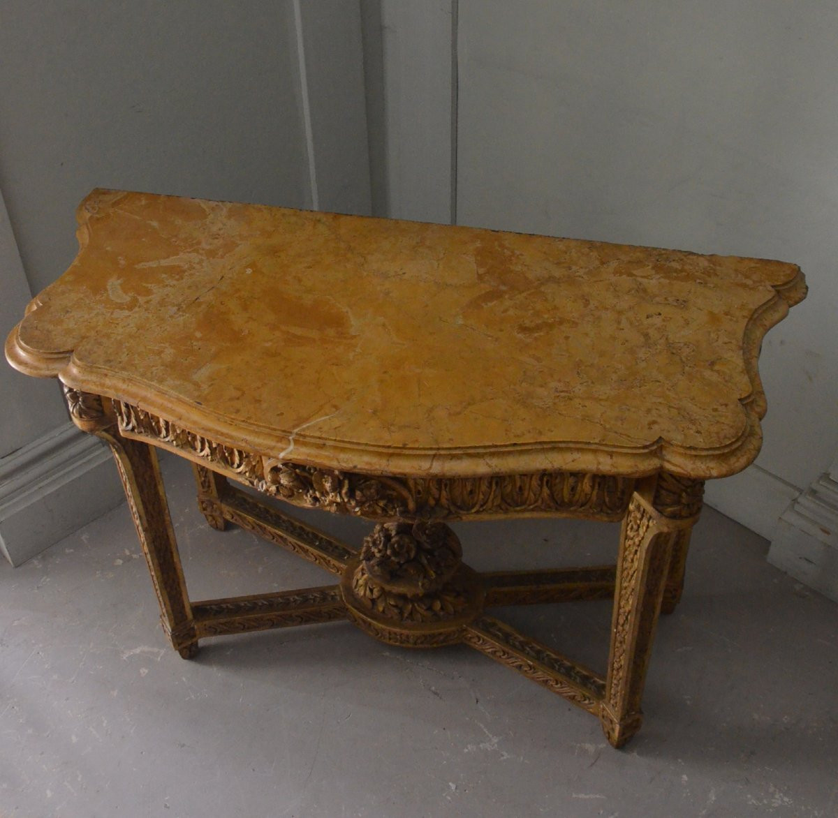 Console Louis XVI En Bois Doré -photo-8