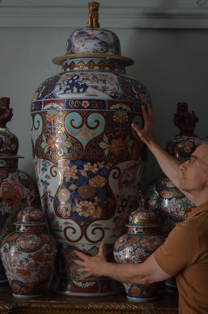Très Grand Vase Couvert Imari -photo-4