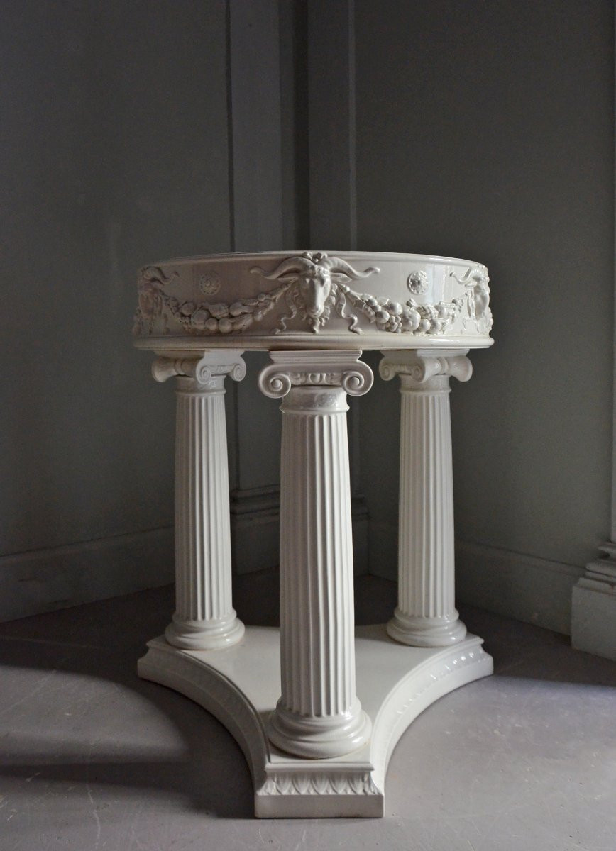 Pair Of Gustavsberg Earthenware Jardiniere Tables-photo-2