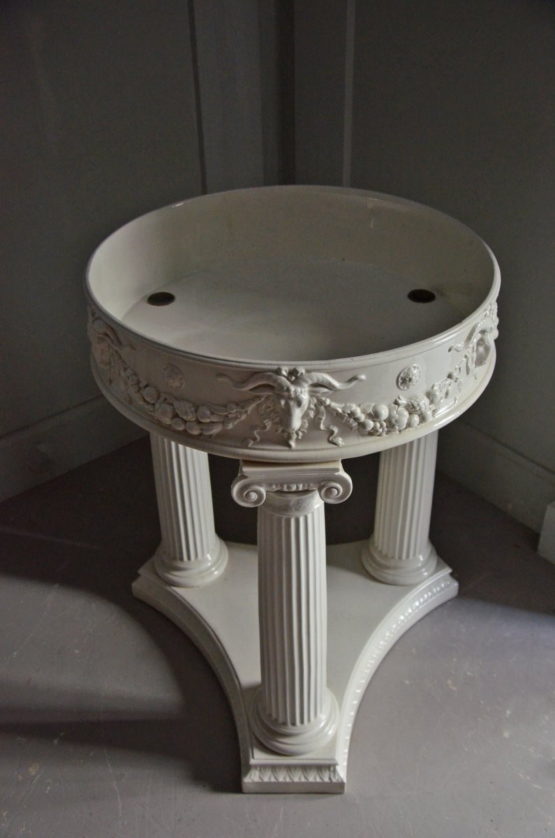 Pair Of Gustavsberg Earthenware Jardiniere Tables-photo-3