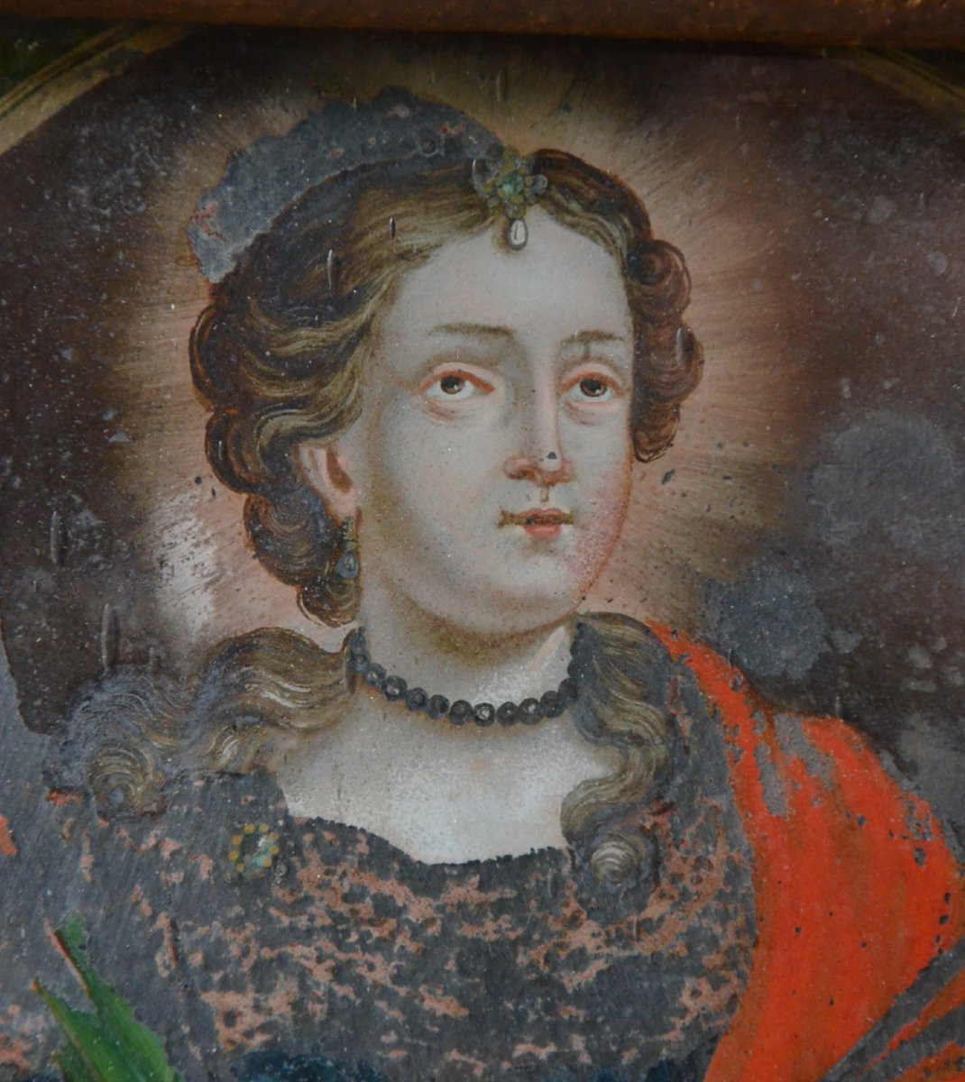 Sainte Ursule, peinture sur verre -photo-3