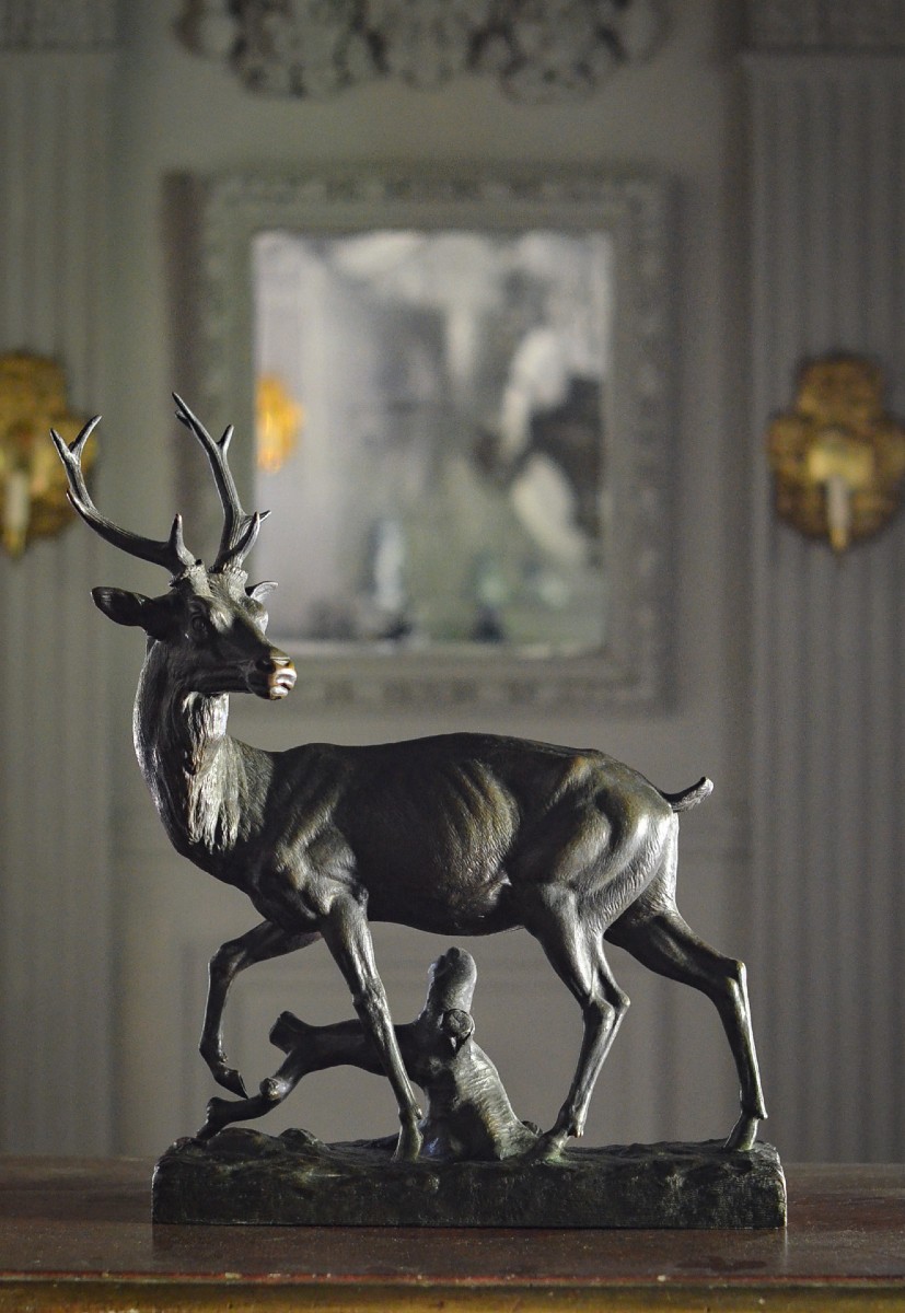Cerf en bronze / Gruet jeune