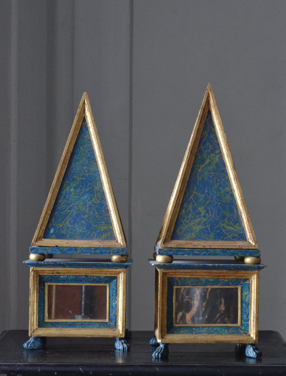Paire d'obélisques reliquaires -photo-3
