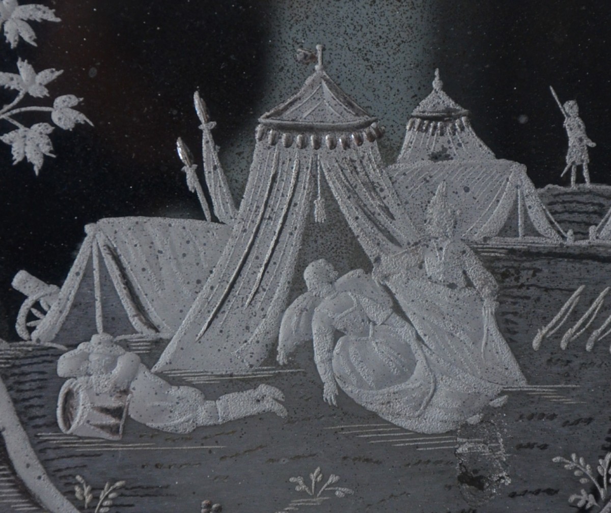 Engraved Glass Mirror From The Late 17th Century-photo-4