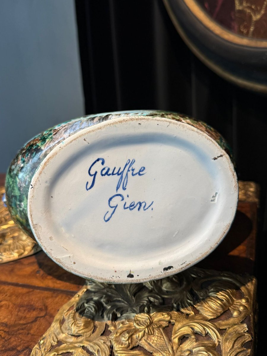 Gourde en Gien signée Gauffre-photo-3