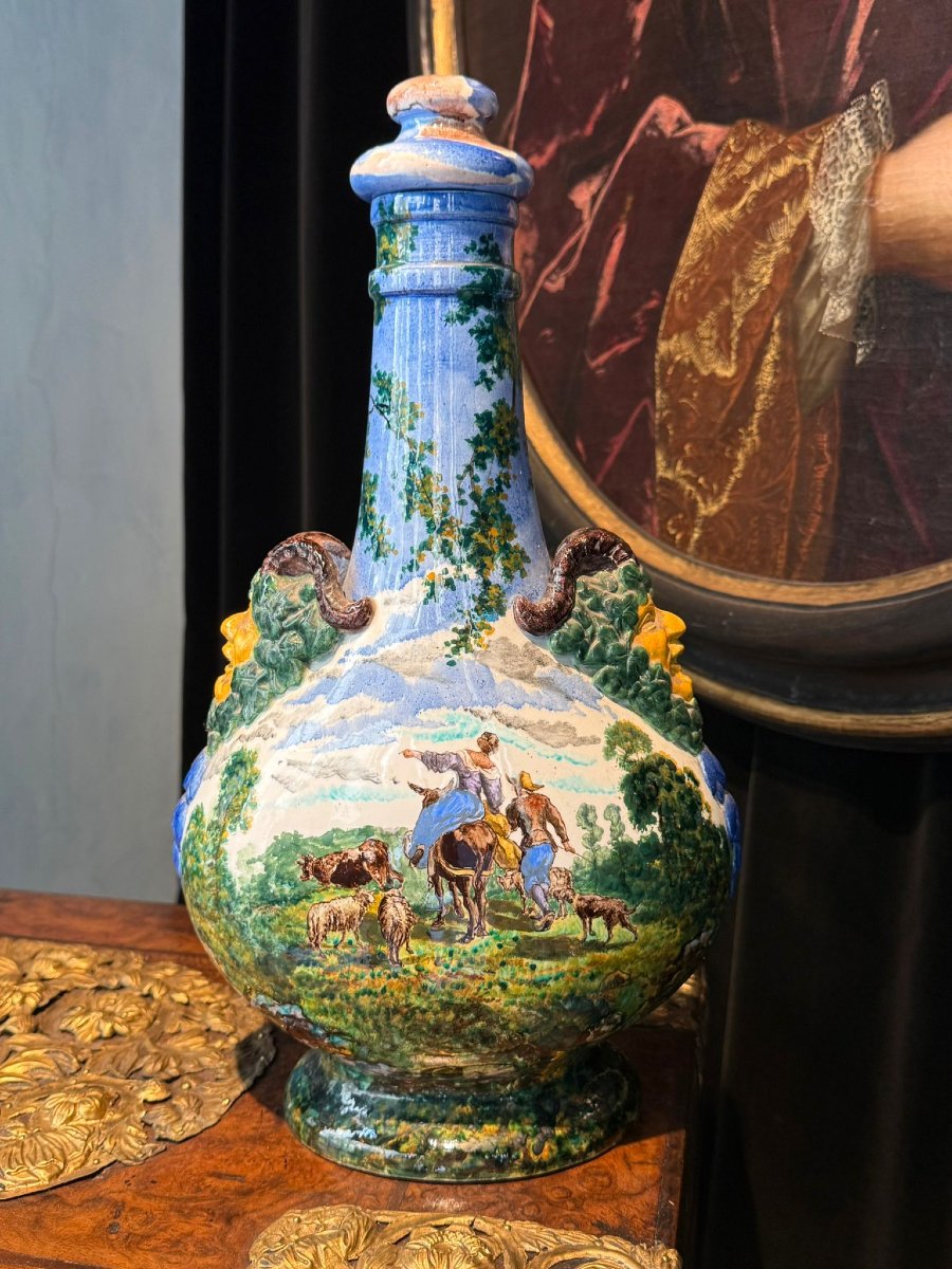 Gourde en Gien signée Gauffre