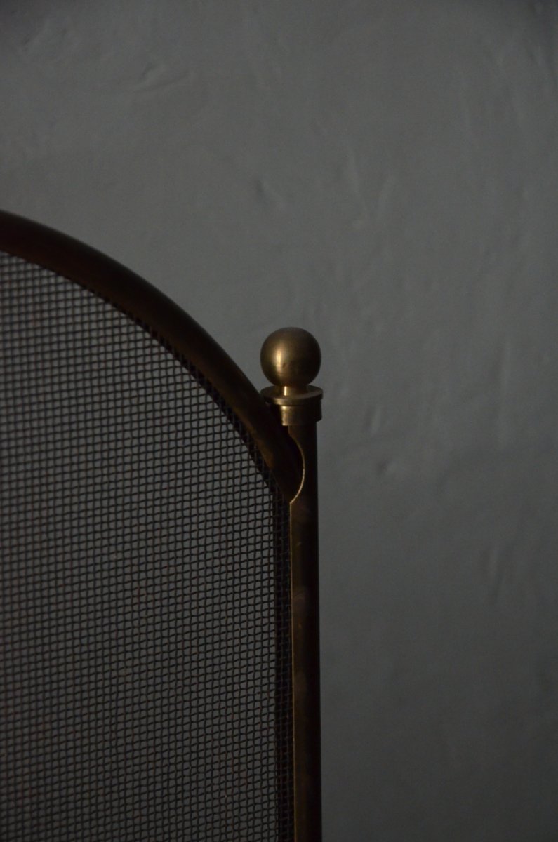 Large Brass Fire Screen-photo-3