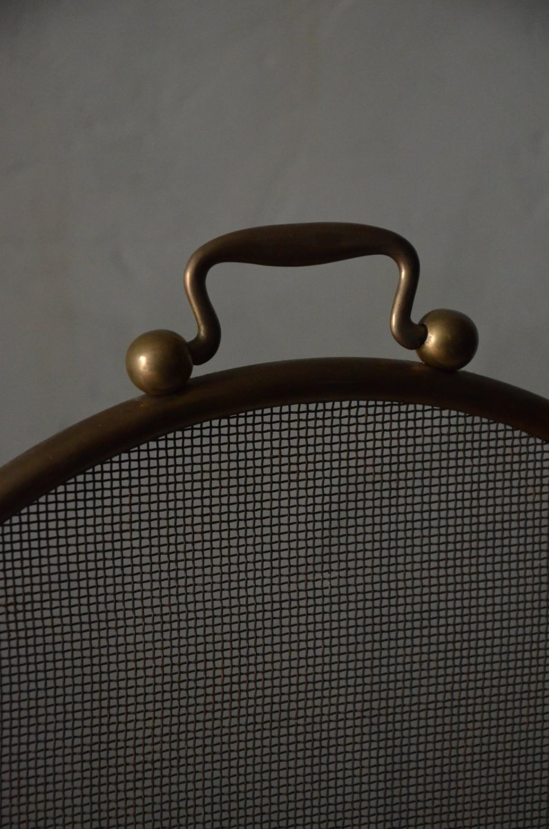 Large Brass Fire Screen-photo-4