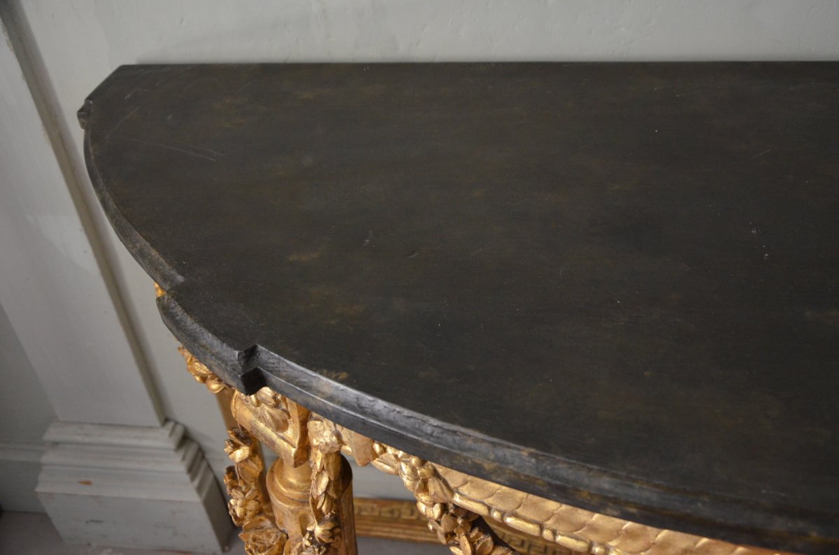 Grande console estampillée Chollot-photo-4