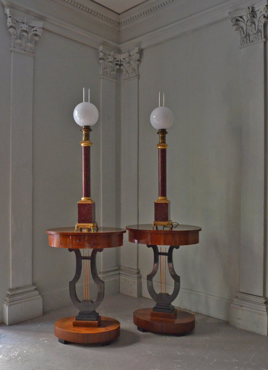 Pair Of Large Carcel Lamps-photo-4
