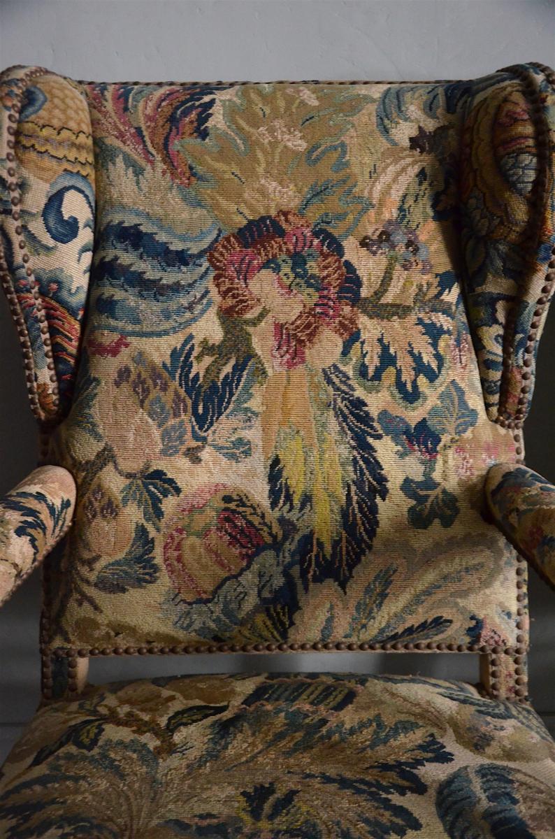 Paire De Grands Fauteuils à Oreilles -photo-4