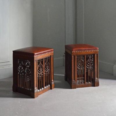 Pair Of Gothic Revival Stools