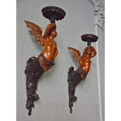 Pair Of Console Sconces In The Taste Of Fourdinois