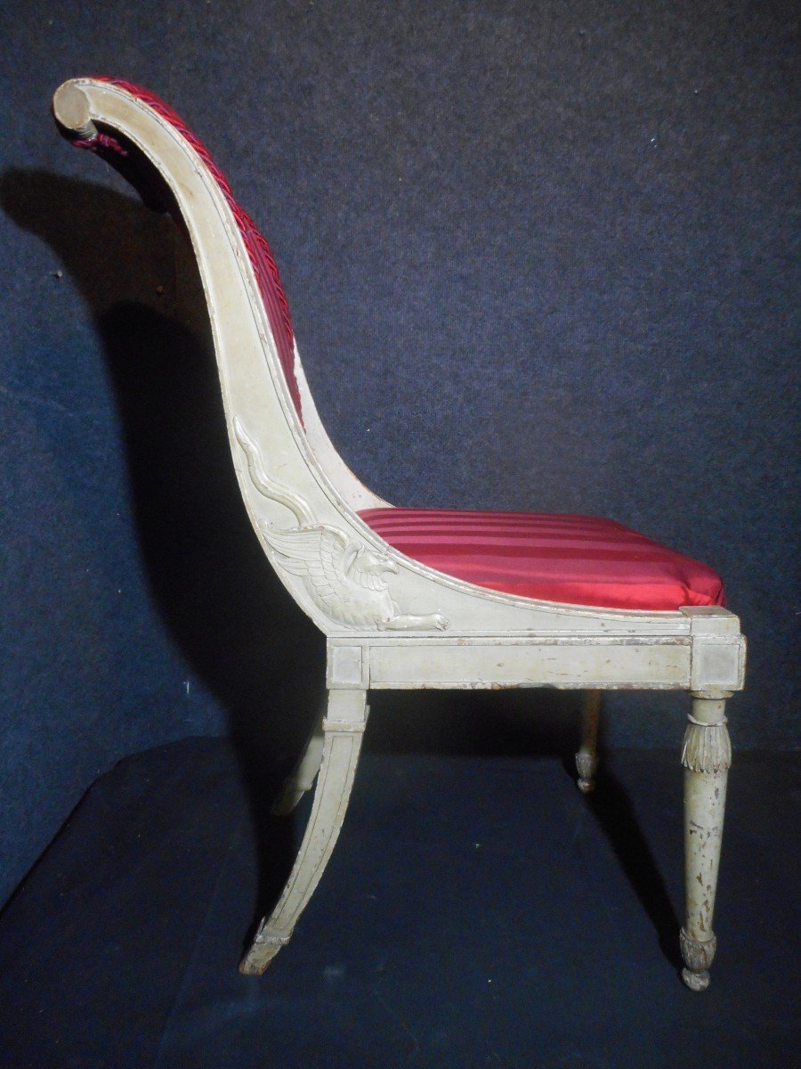 Paire De Chaises En Bois Laqué époque Directoire-photo-2