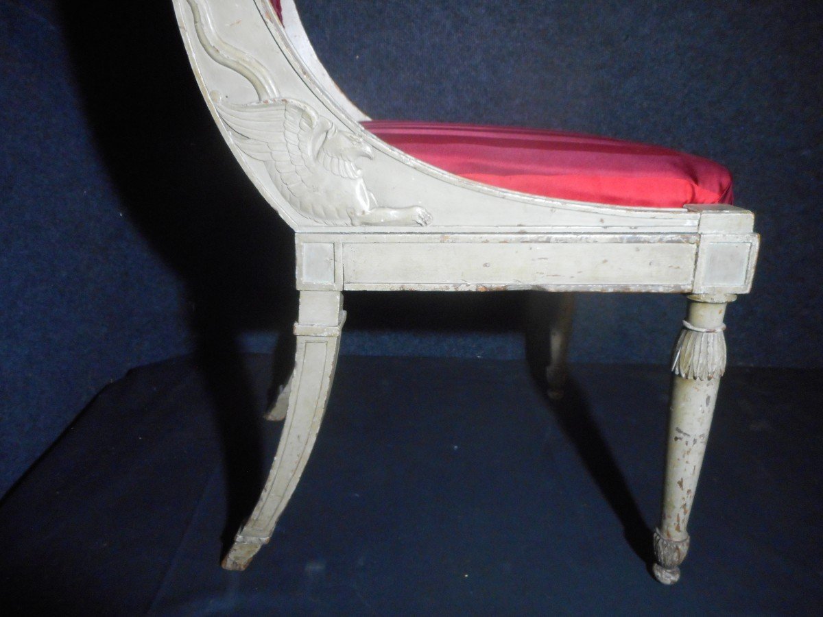 Paire De Chaises En Bois Laqué époque Directoire-photo-3