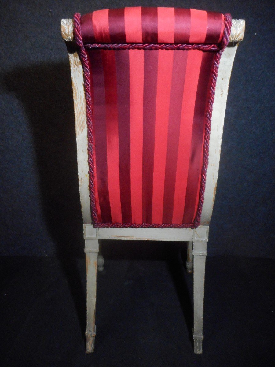 Paire De Chaises En Bois Laqué époque Directoire-photo-4