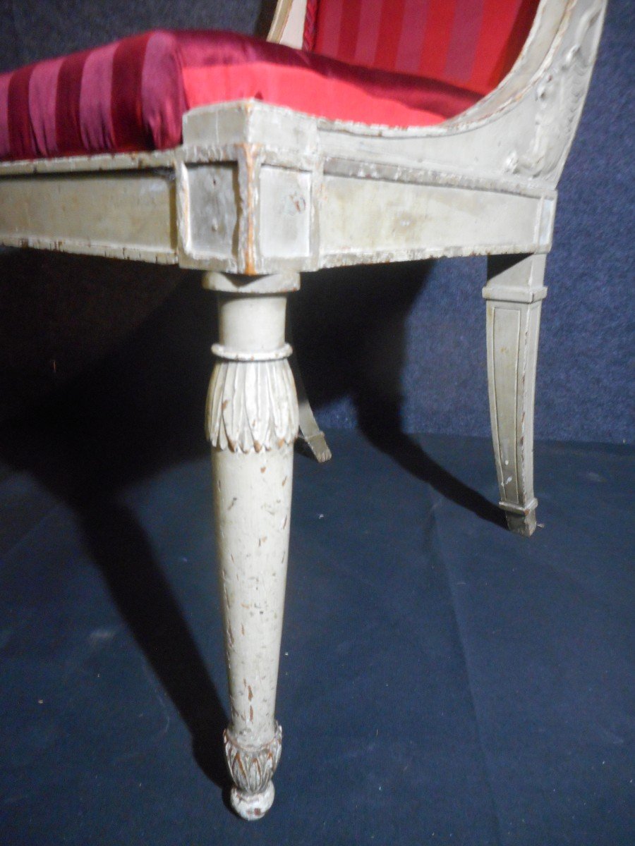 Paire De Chaises En Bois Laqué époque Directoire-photo-6