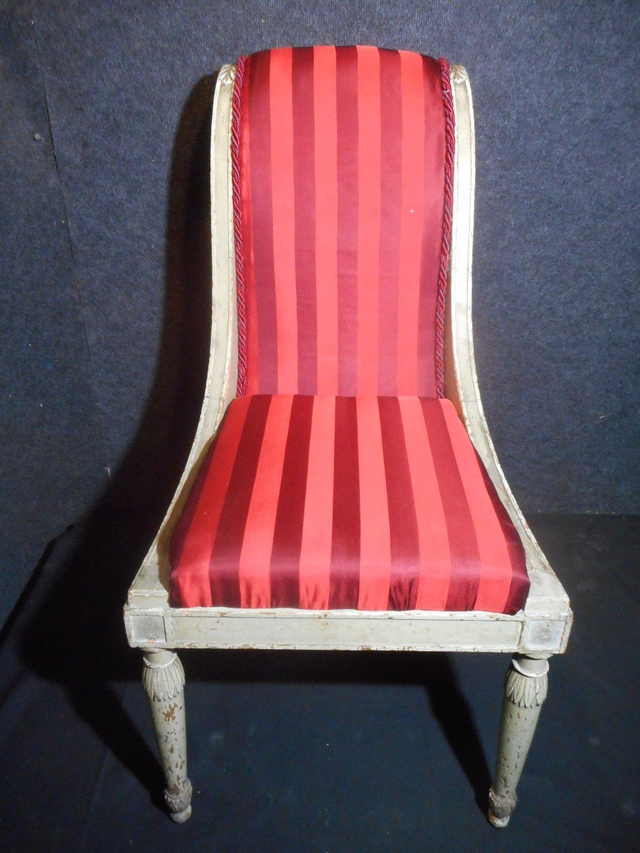 Paire De Chaises En Bois Laqué époque Directoire-photo-7