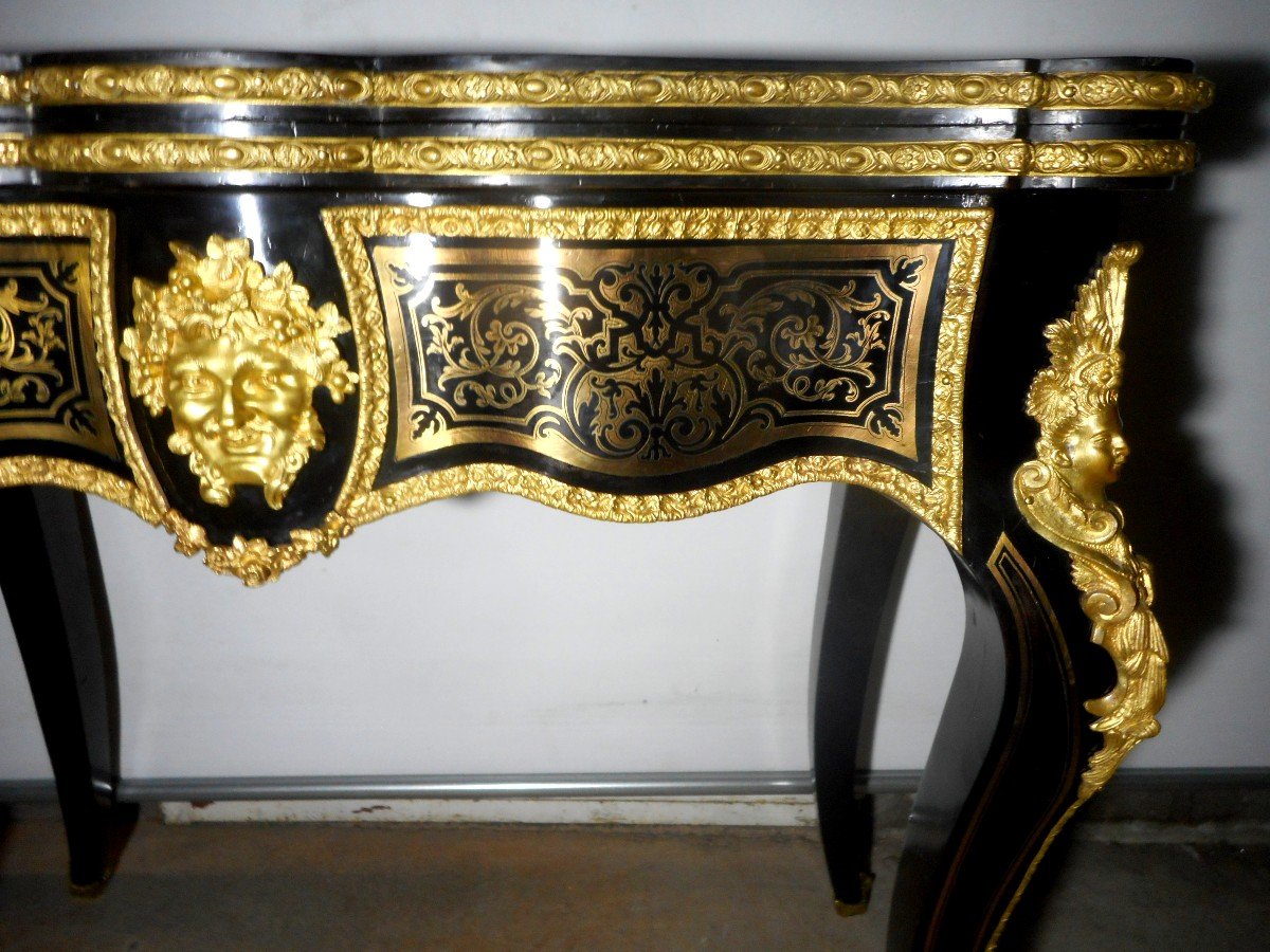 Table a Jeu en Marqueterie Boulle et bronze doré époque Napoléon III-photo-3