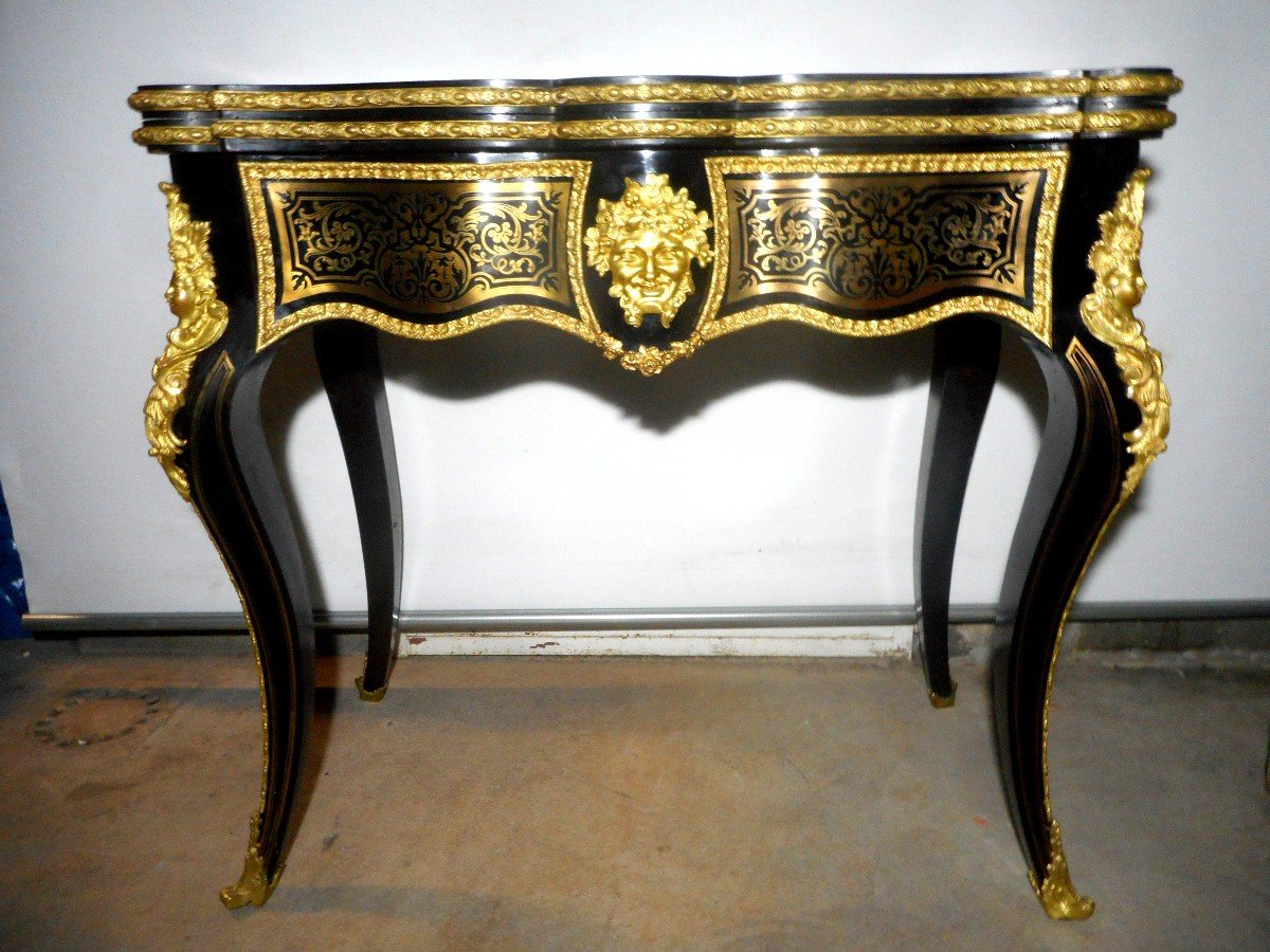 Table a Jeu en Marqueterie Boulle et bronze doré époque Napoléon III