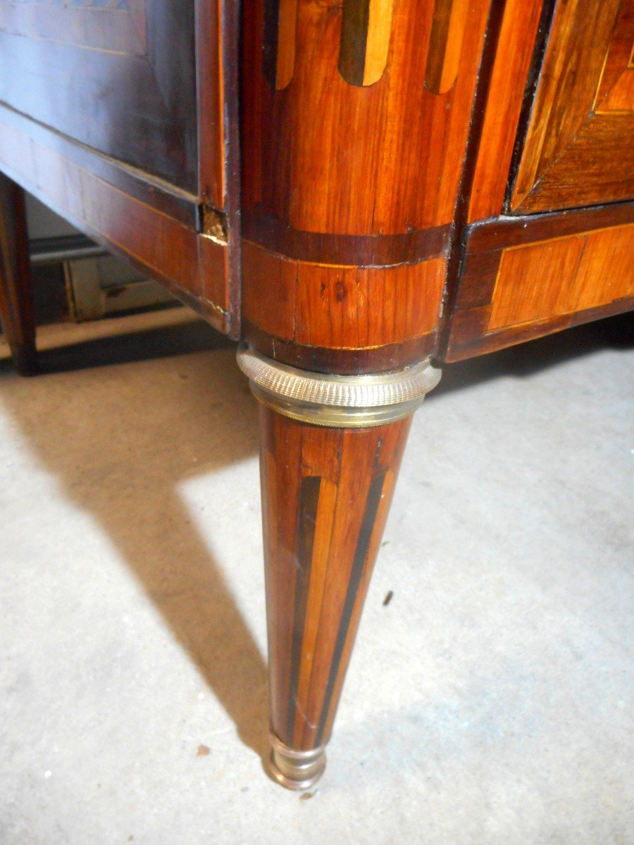 Commode En Marqueterie Et Bronze Doré époque Louis XVI Estampillé Martin Ohneberg-photo-7