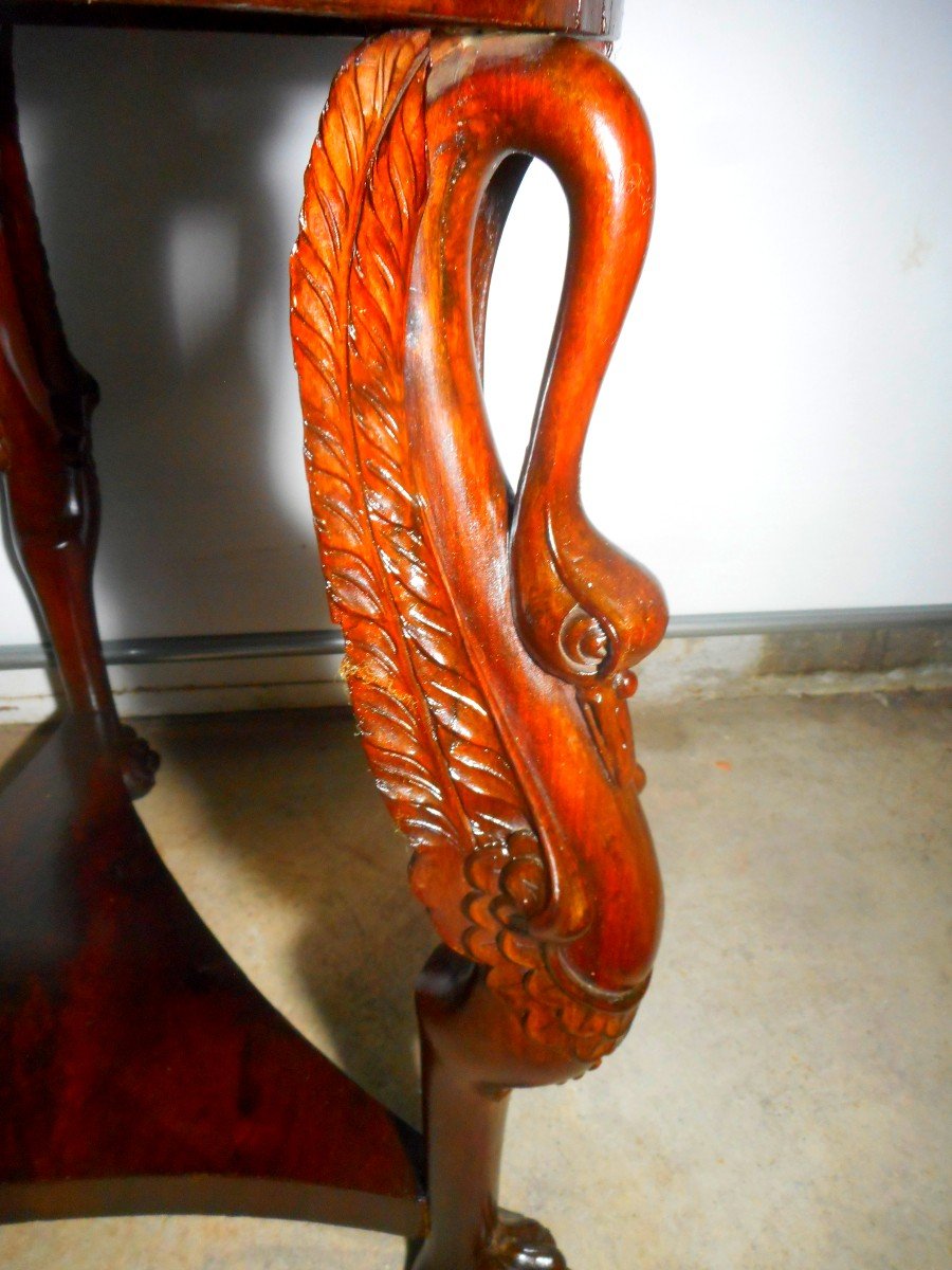 Mahogany Pedestal Empire Period With Swan Neck-photo-4