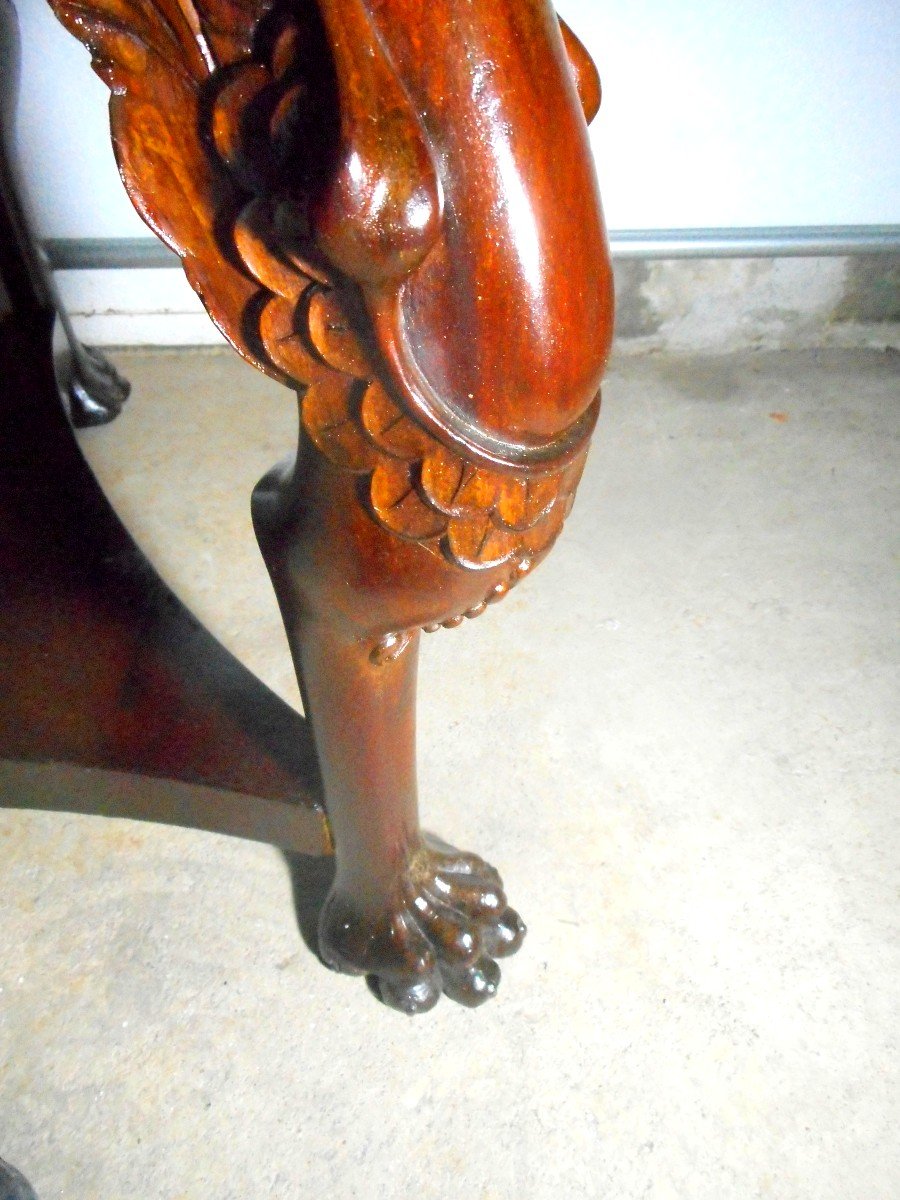 Mahogany Pedestal Empire Period With Swan Neck-photo-2