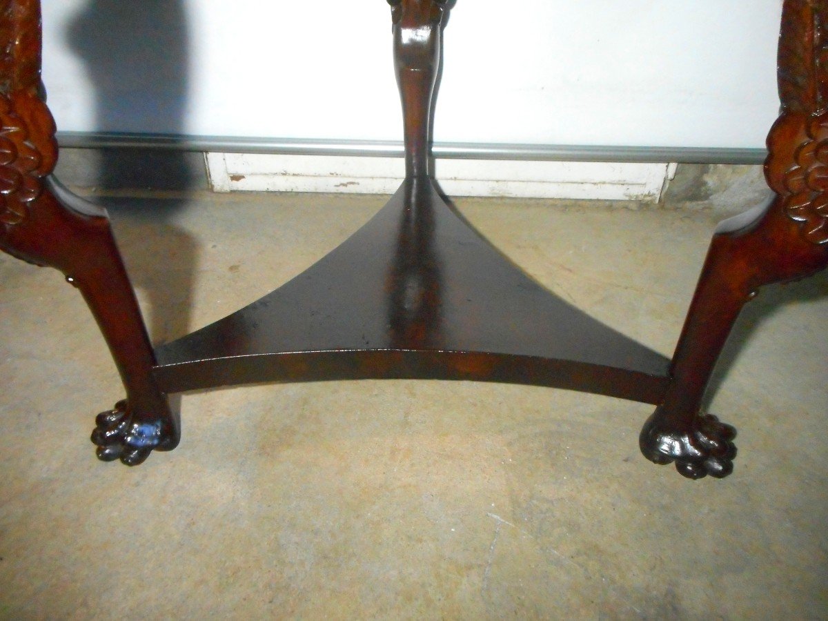 Mahogany Pedestal Empire Period With Swan Neck-photo-3