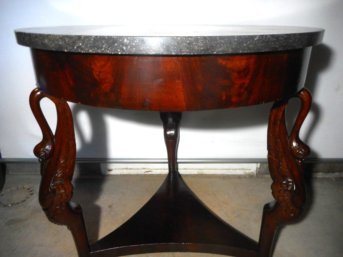 Mahogany Pedestal Empire Period With Swan Neck-photo-6