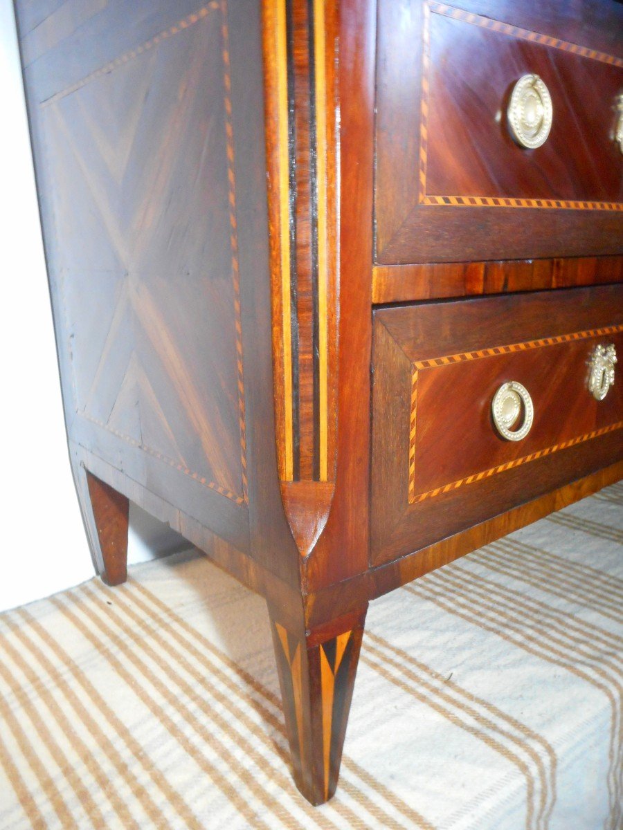 Small Commode In Marquetry And Gilt Bronze Louis XVI Period-photo-2