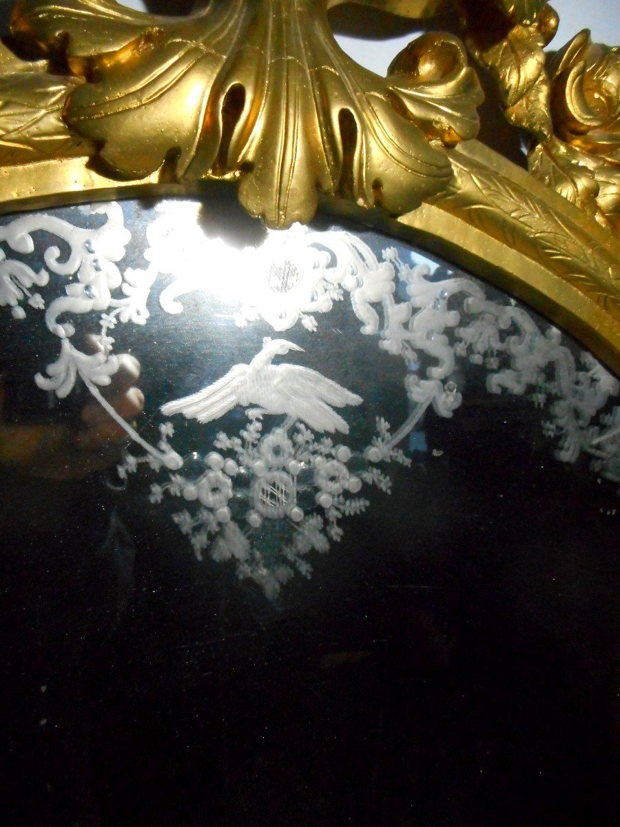 Golden Mirror Late 18th Century Eglomised Mercury-photo-1