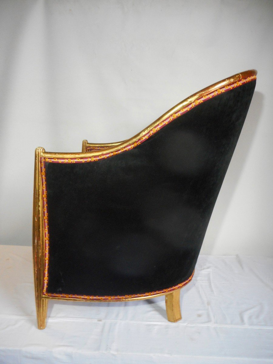 Paire De Fauteuil Doré époque Art Déco De Paul Follot (1877-1942)-photo-8