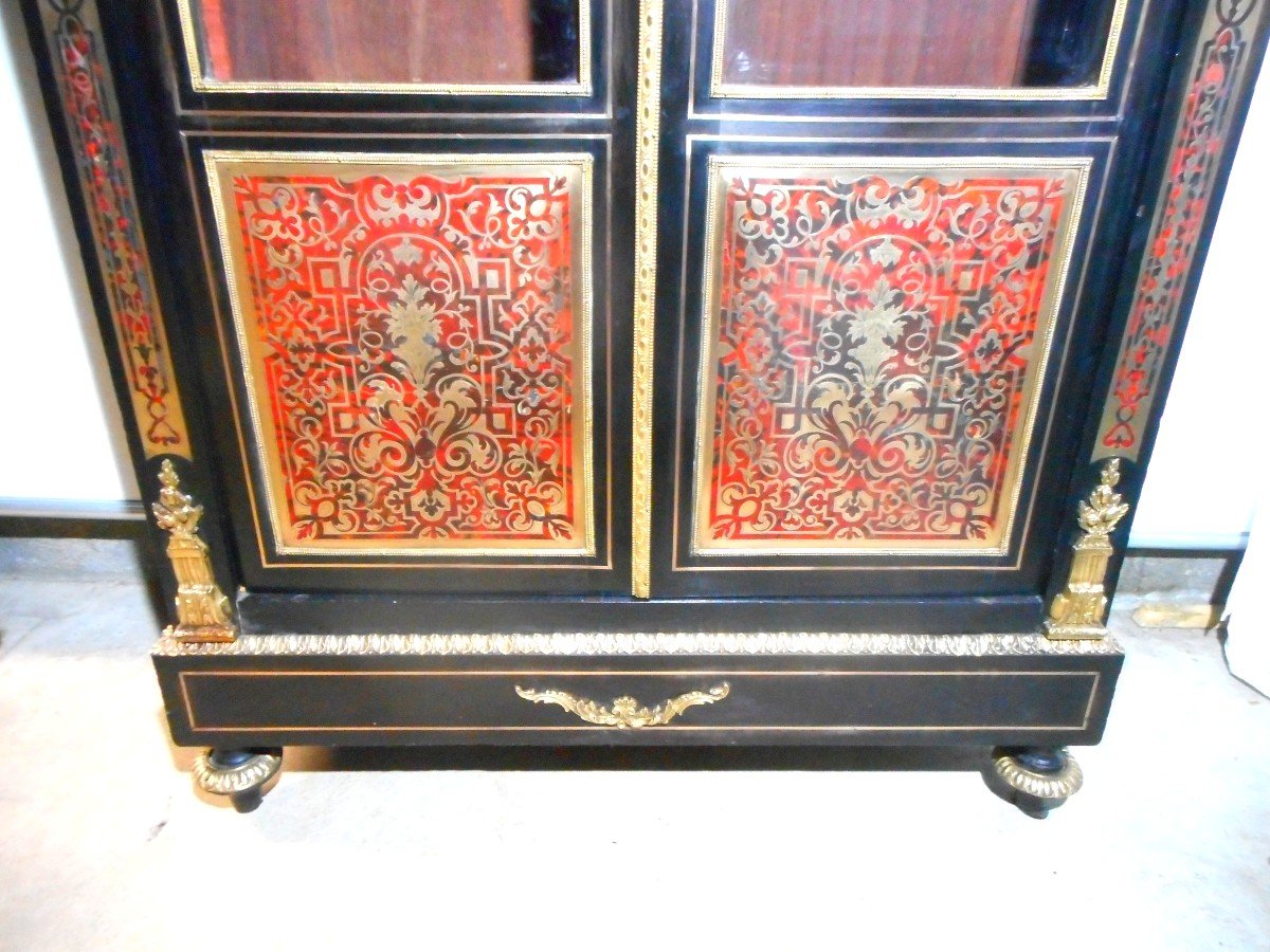 Showcase In Boulle Marquetry Napoleon III Period-photo-1