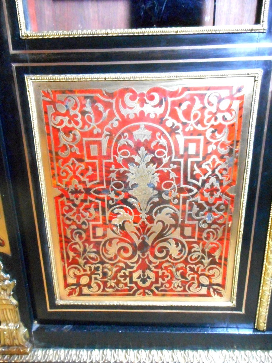 Showcase In Boulle Marquetry Napoleon III Period-photo-4